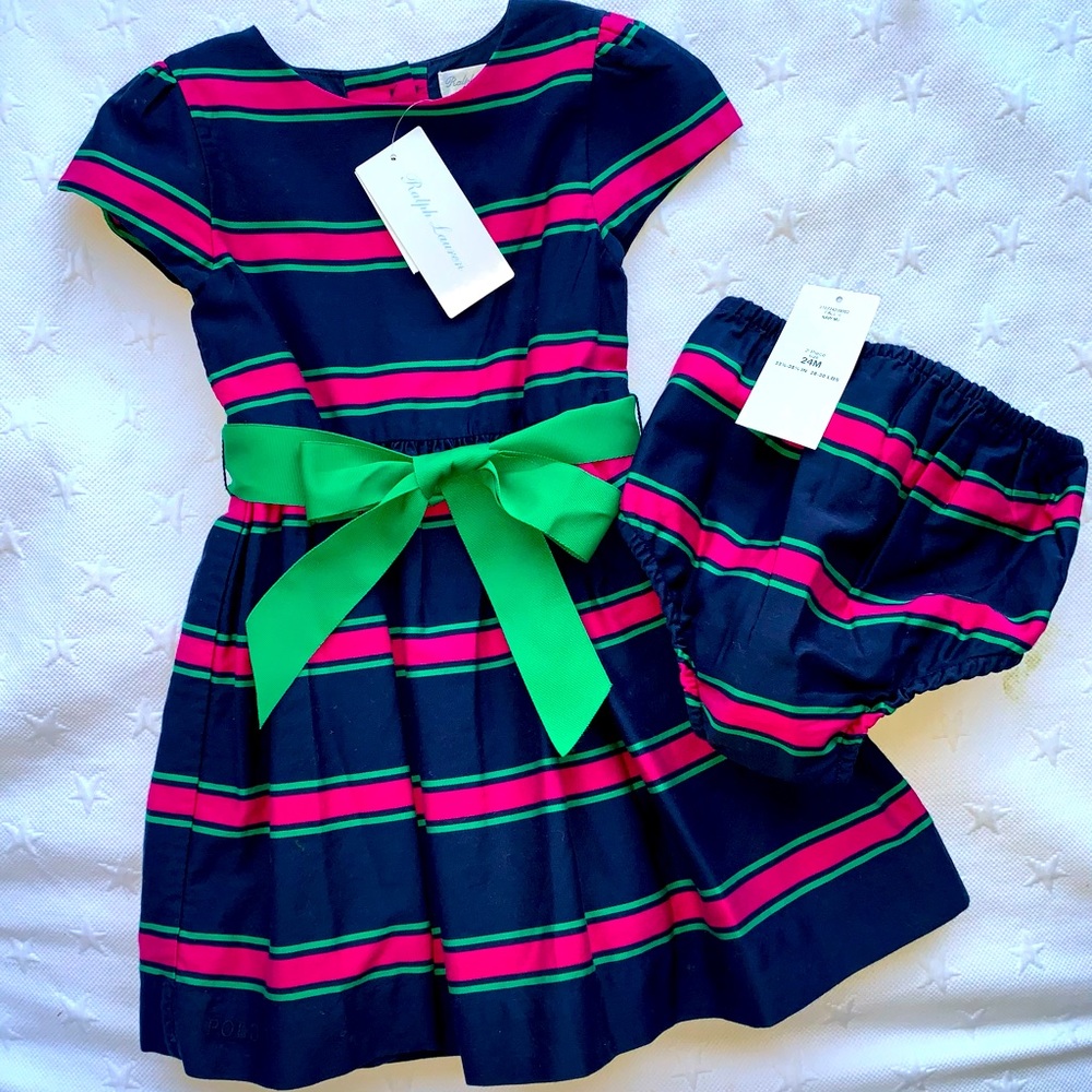 24 Month Navy Ralph Lauren Dress with Bloomers